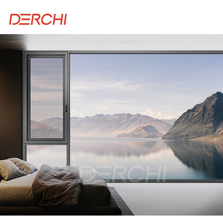 Custom Shock Resistant Double Tempered Glass Glazed Casement Window Aluminum Commercial Doors and windows for Houses