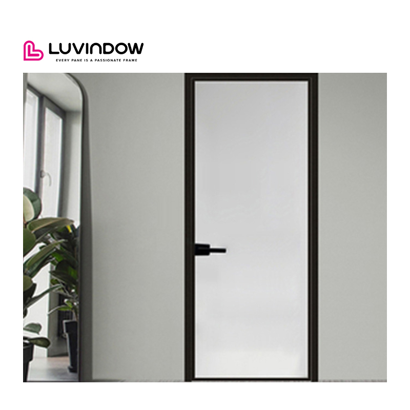 Modern Style Frameless Aluminum Bathroom Swing Casement Door Entry Door for Hotel Use