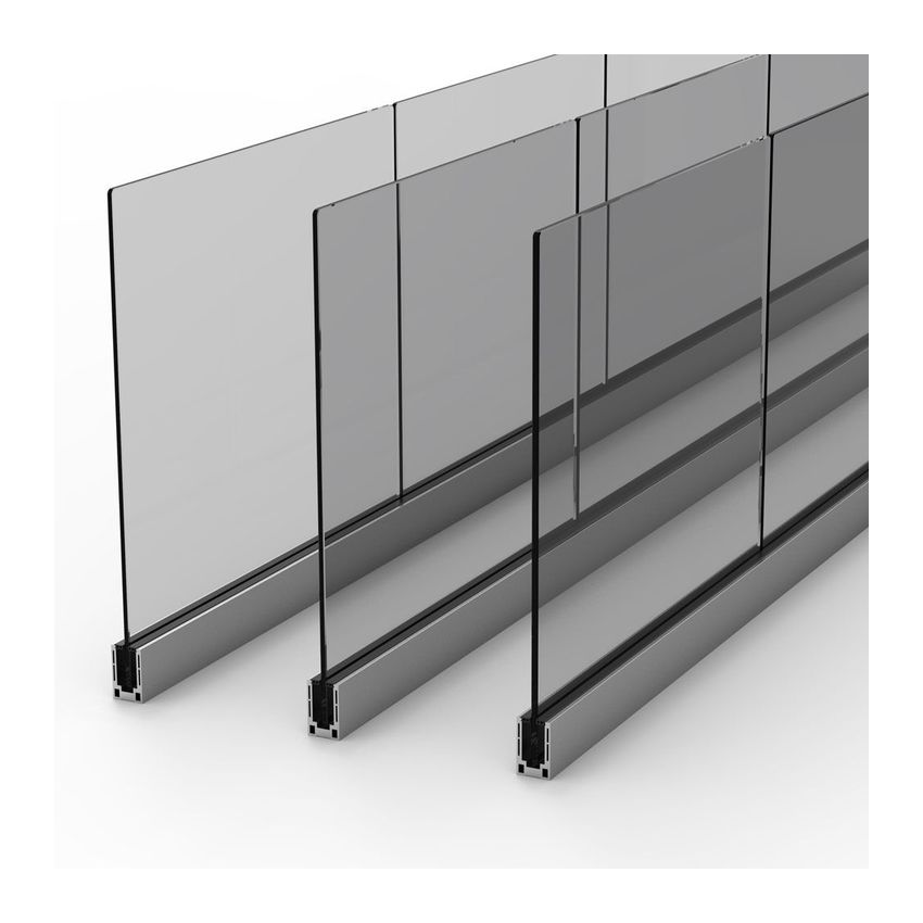 Villa Balcony Fence Frameless Glass Railing For Apartment Aluminum Glass U Channel Deck Balustrade