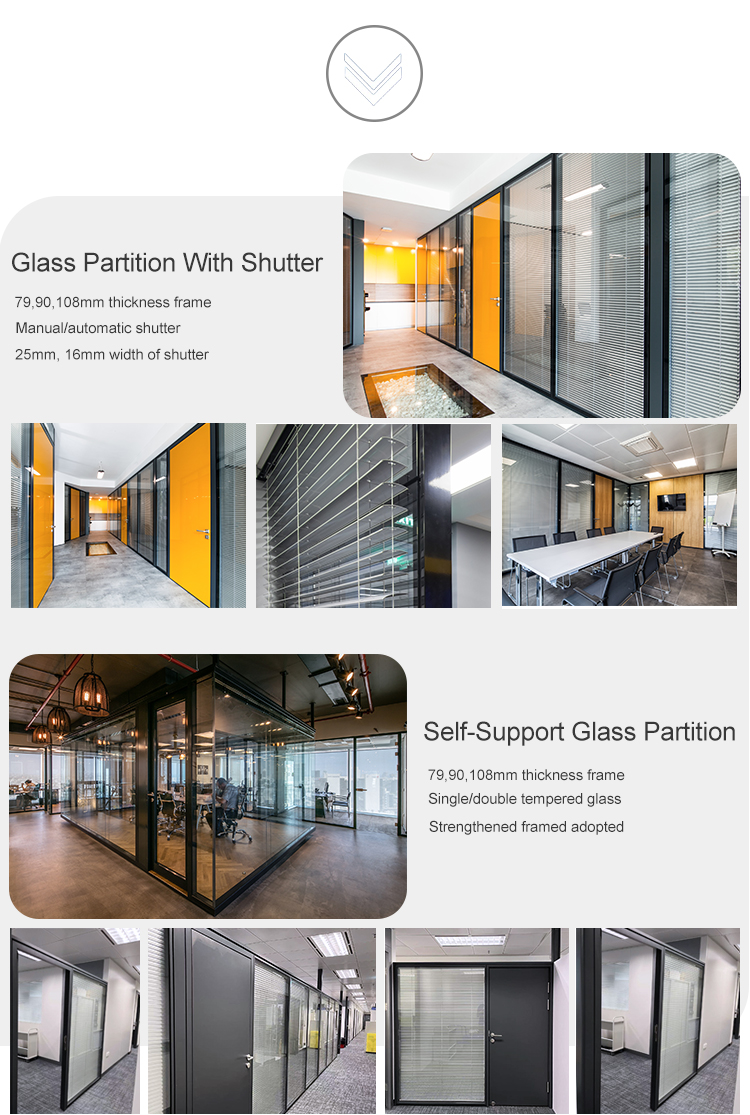 Sliding Door Partition Wall Swing Frameless Door Preferential Glass Wall Sliding Room Divider Pocket Door Partition with Track