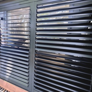 Heavy Duty Aluminum Accordion Storm Louver Double Door