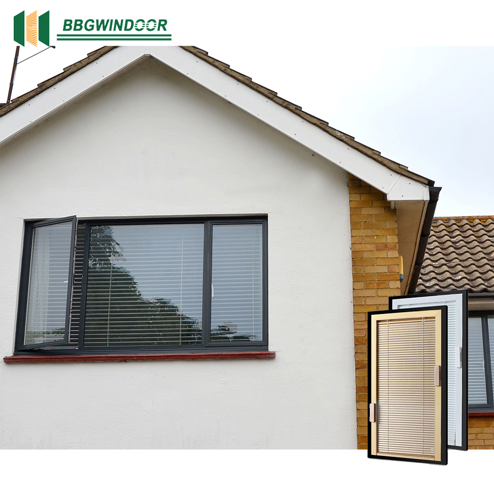 Lukliving Aluminium Glass Casement Windows With Inserted Blinds Built-in Blinds Privacy Design