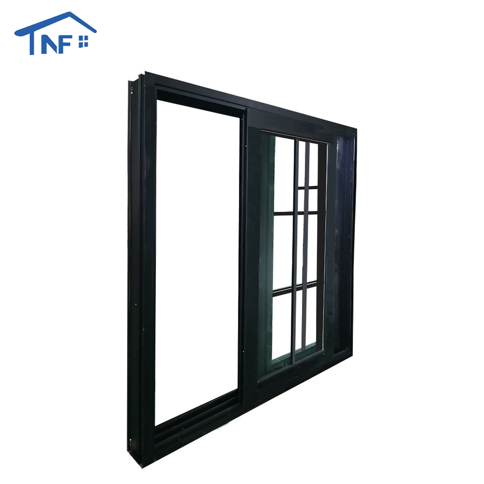 Custom NFRC AS2047 Thermal Break Aluminum Waterproof Double Tempered Low-e Glass Double Tempered Glass French Sliding Windows