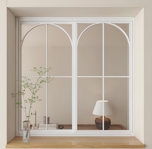 White French Grid Modern Aluminum Fixed Window