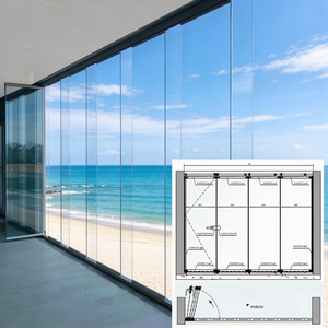 Frameless Glass Bi Folding Partition Door