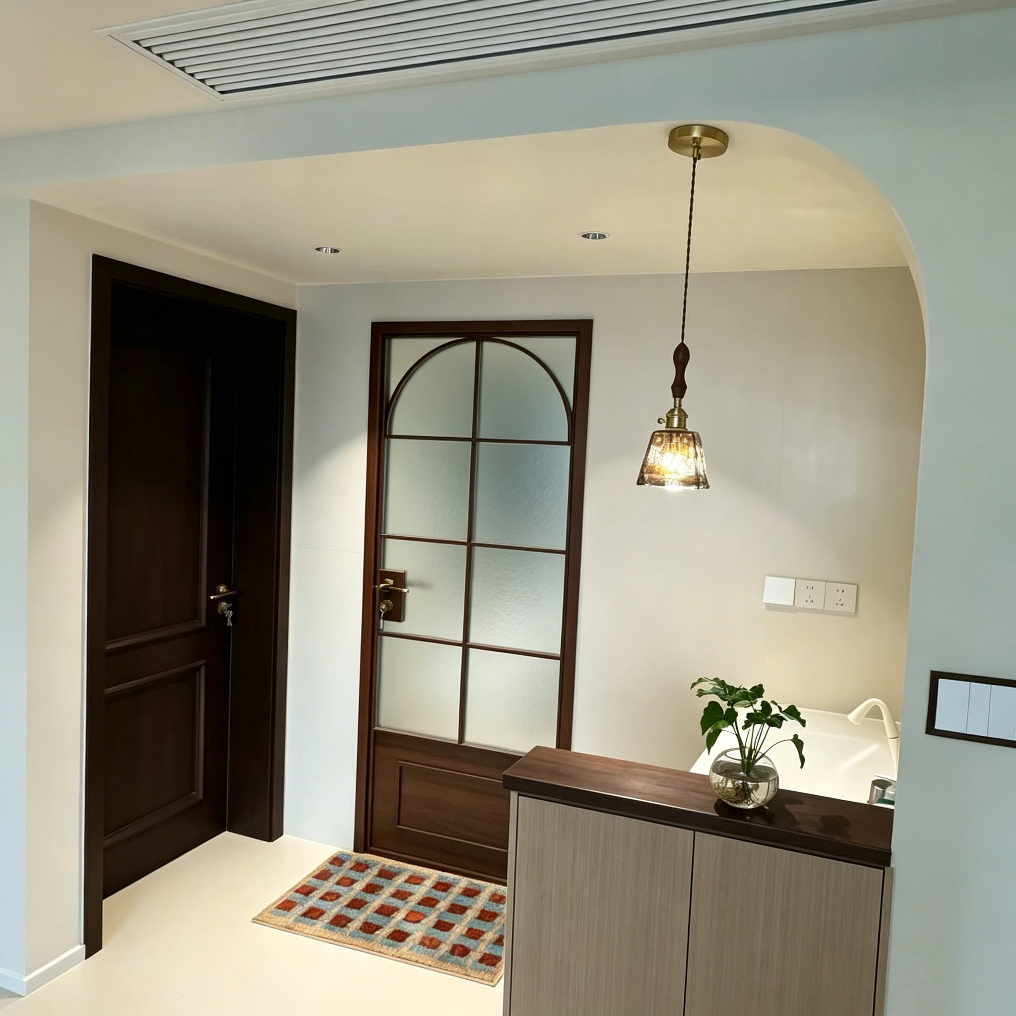 Scandinavian Carved Aluminum Alloy Glass Door Interior Use-Water Resistant Design ZIMING Brand 3 Year Warranty for Bathroom
