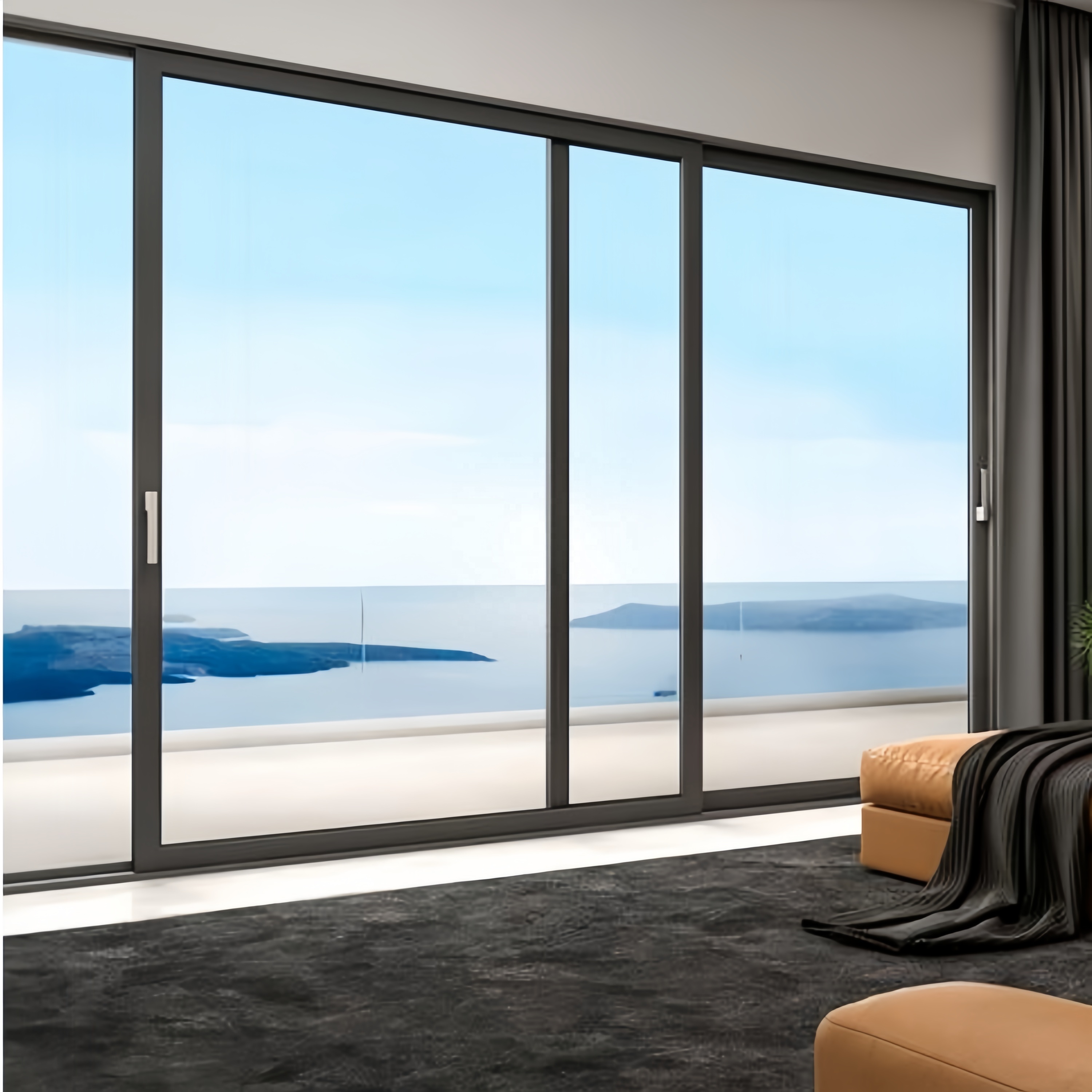 Customized Modern Hot Selling Office Kitchen Sliding Doors Rollers 2 Panels Aluminum Frame Double Tempered Insulated Glass Door
