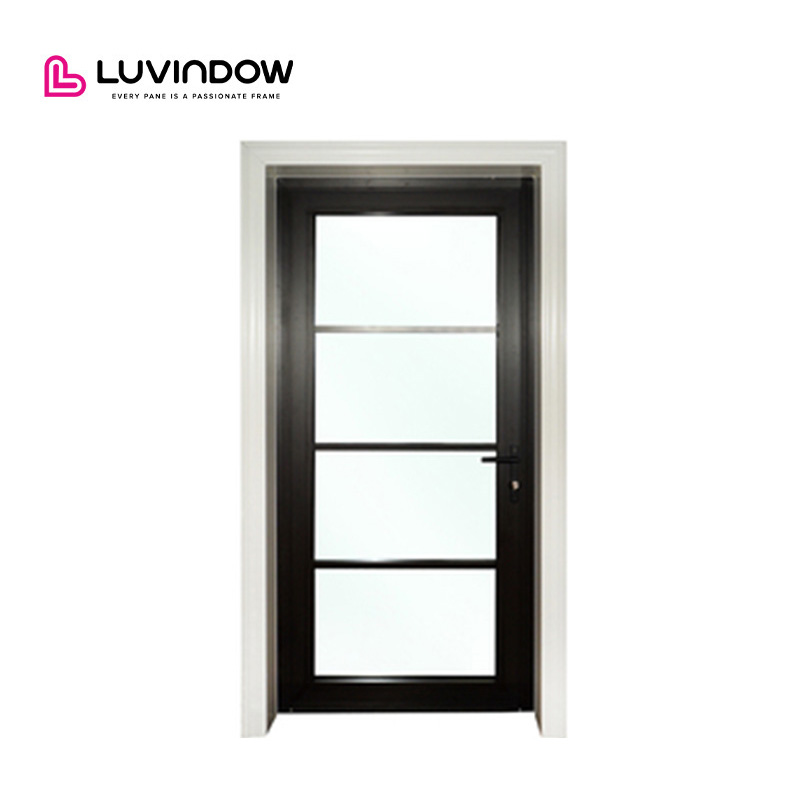Good Quality European Design White Black Aluminum Frameless Interior Door Aluminium Glass Door Hinges Black Interior Doors