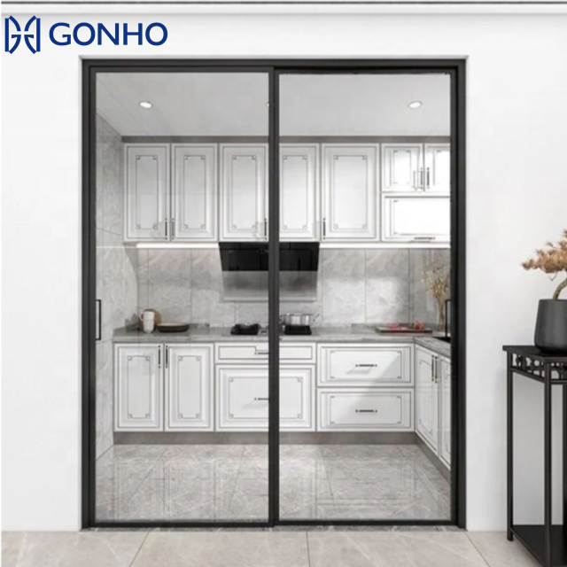 GONHO Best Price Aluminum Hurricane Proof Kitchen Glass Sliding Door Indoor Models White Sliding Door
