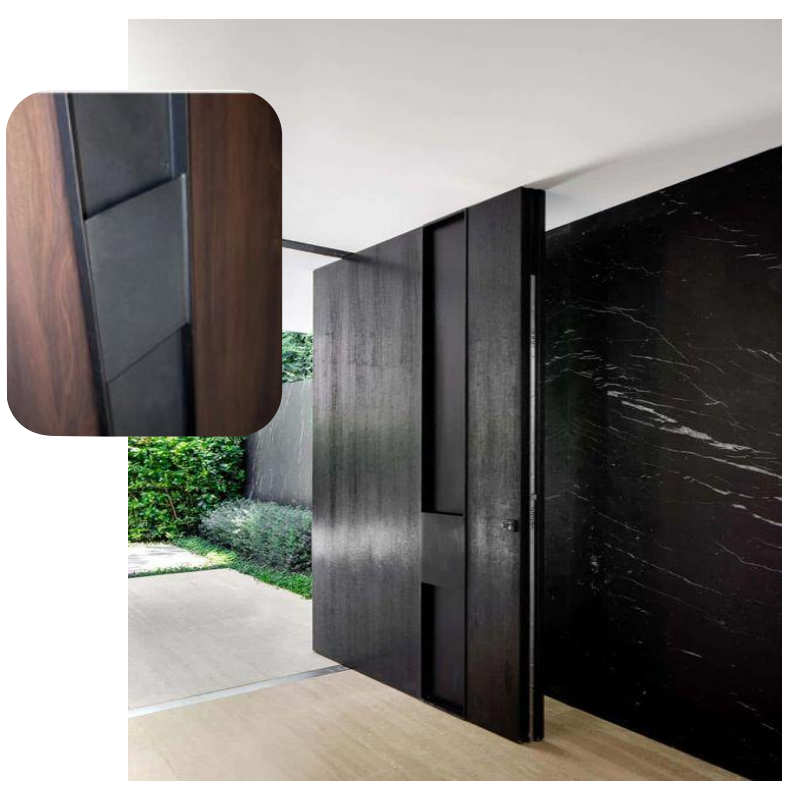 Modern Trending Luxury Villa Entrance Pivot Doors New Release Exterior Aluminum Alloy Sound Insulation Swing Wood Doors