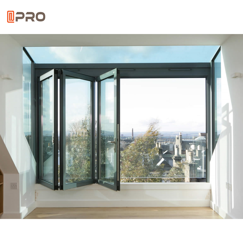 Cheap Vertical Folding windows Fold Up Glass Window Aluminum Bifold Window Aluminum