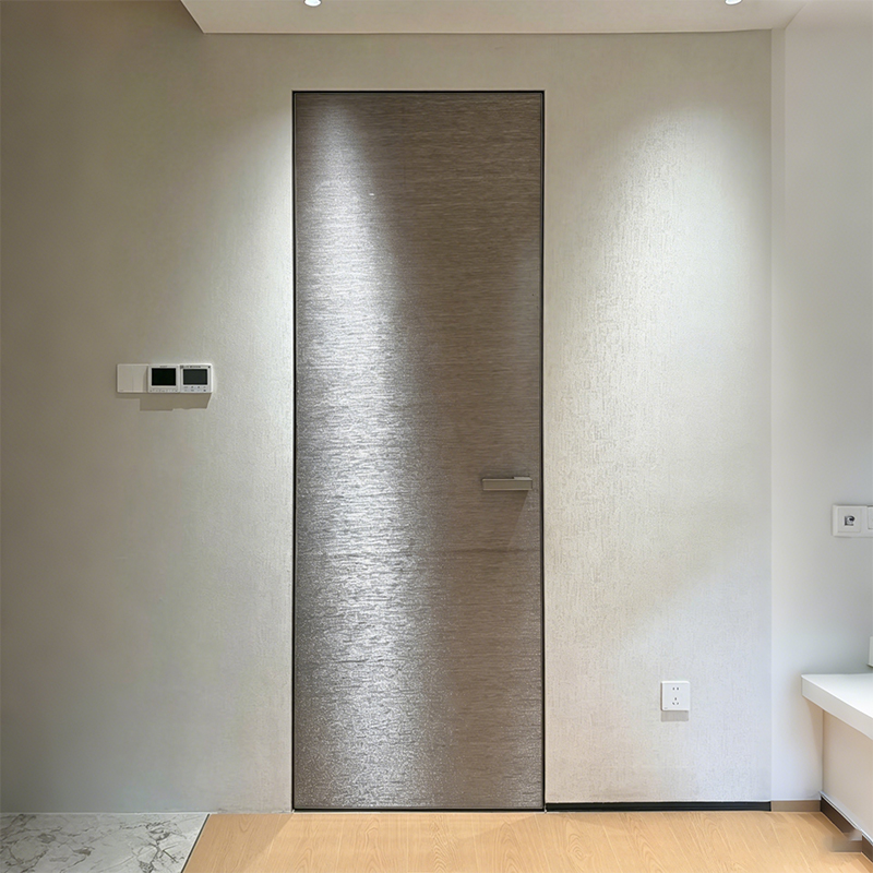 Custom Frameless Door Manufacturer Fire Rated Sound Proof Interior Aluminum Wooden Hidden Frame Door For Commercial Project