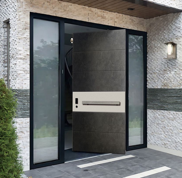 Modern Trending Luxury Villa Entrance Pivot Doors New Release Exterior Aluminum Alloy Sound Insulation Swing Wood Doors