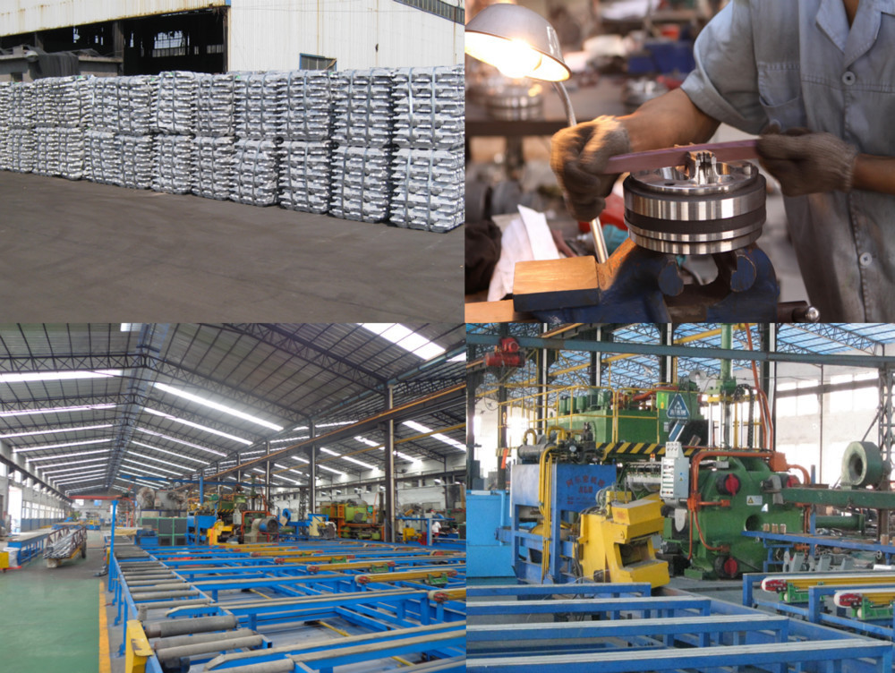 Raw material aluminium ingots extrusion workshop heat treatment moulds workshop