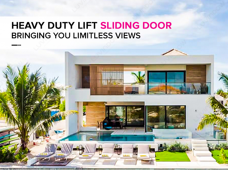 Villa exterior featuring heavy lift sliding doors