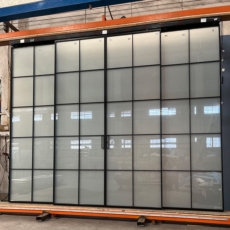 HDSAFE Modern Aluminum Frame Silding Glass Door 8mm Glass No Bottom Track Soft Closing Sound Insulation for Home Hotel Office