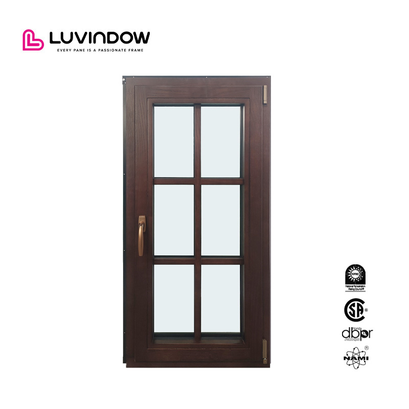 Climate Defense Wood House Windows Aluminum Clad Wood Casement Windows for Hill Country Estate