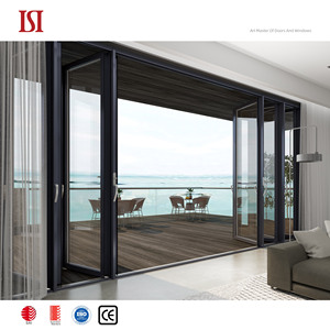 Extra Wide Aluminum Tempered Glass Foldable Space Partition