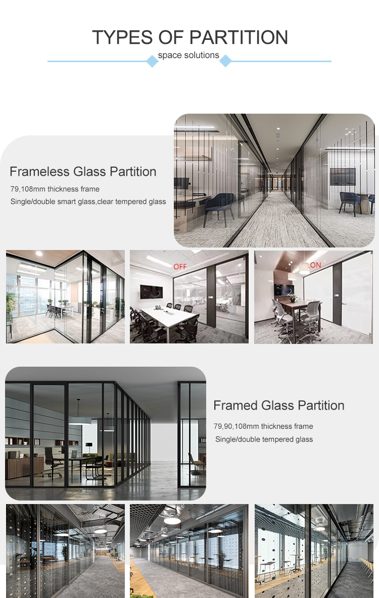 Sliding Door Partition Wall Swing Frameless Door Preferential Glass Wall Sliding Room Divider Pocket Door Partition with Track
