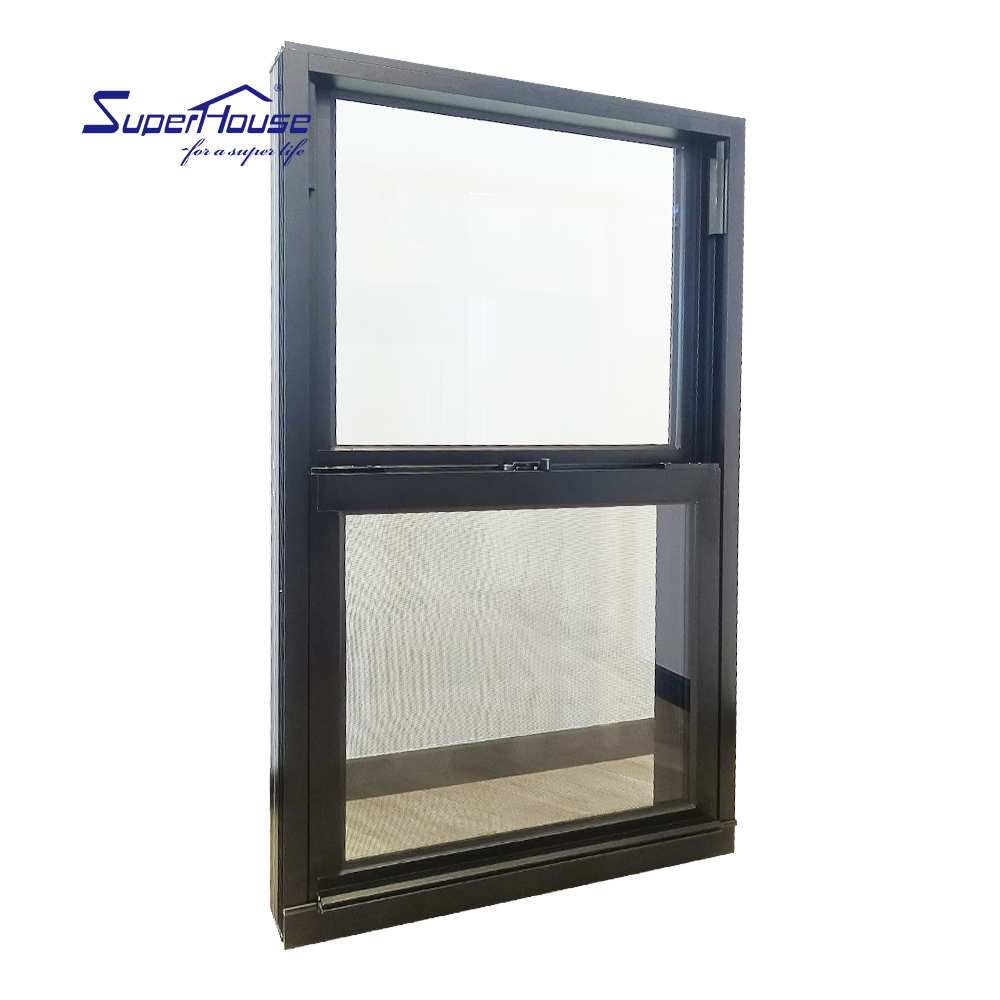 Single Double Hung Sliding Bulletproof windows Aluminum Glass Pull Up windows