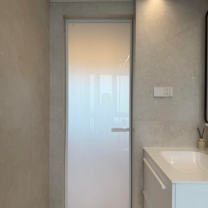 Slim Frame White Aluminum Hinged Door Minimalist Interior Swing Door