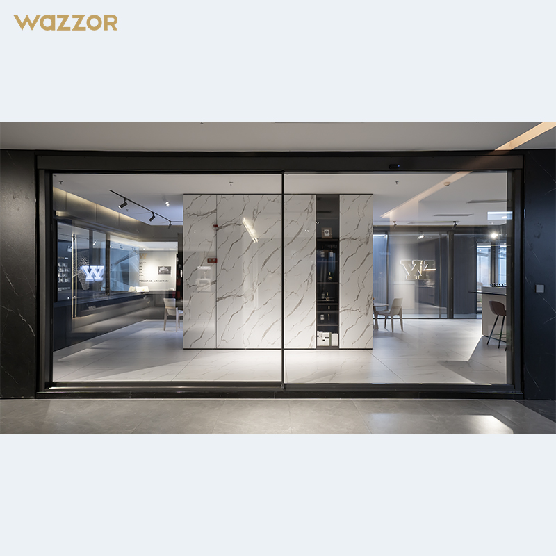 Wazzor Flush Track Sliding Door Exterior Conceal Stacking Door Sliding Patio Door Aluminium Hidden Glass Pocket Slide Doors