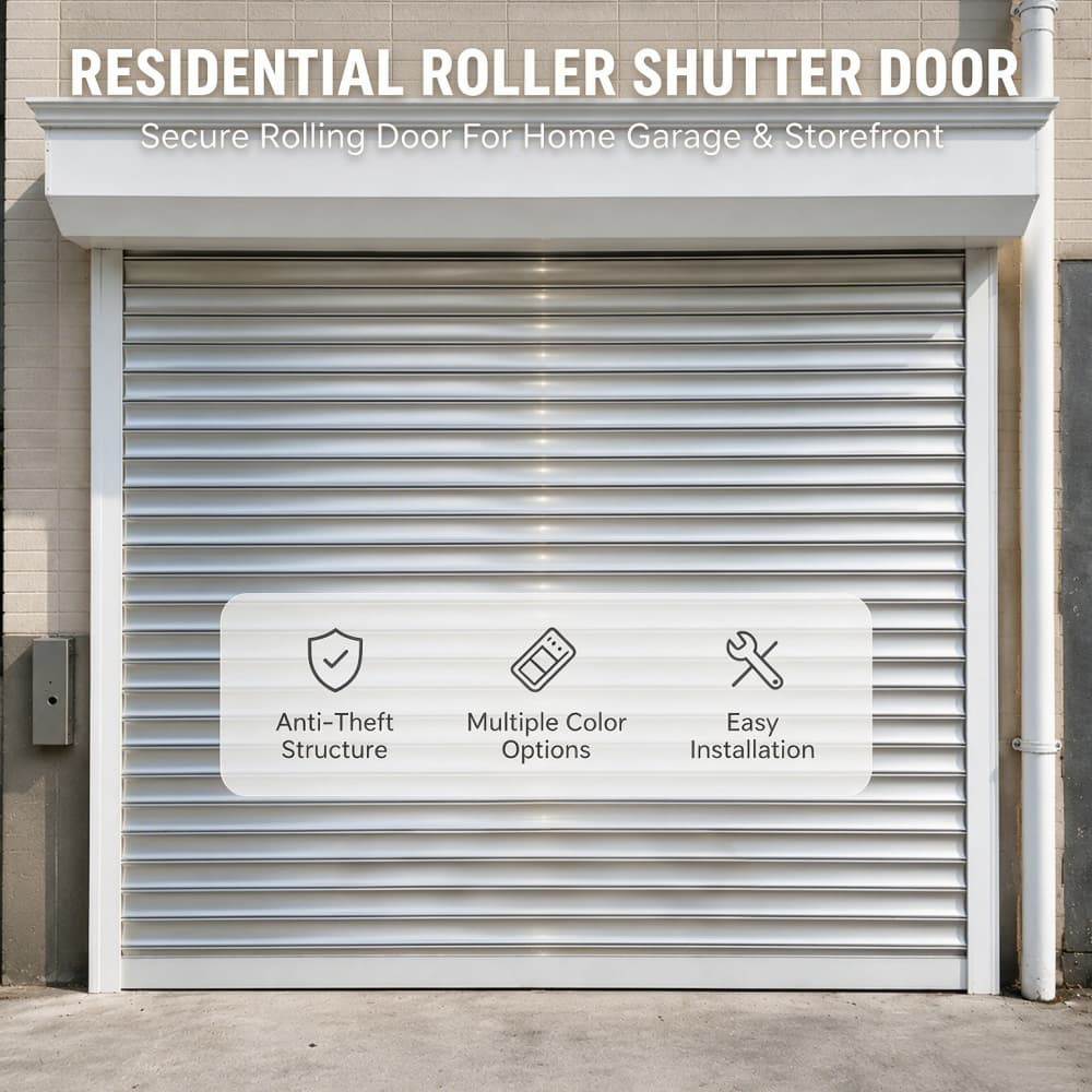 Remote Control Aluminum Rolling Shutter Door Electric Motor Operated For Garage Parking Home Residential Use