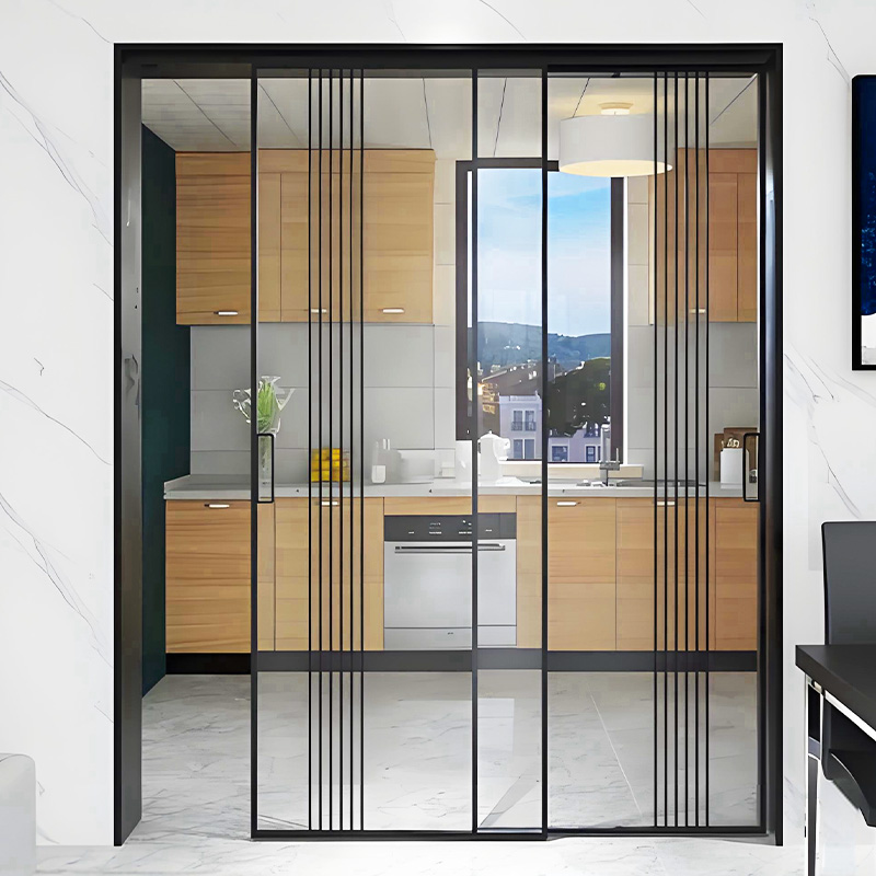Customized Glass Varieties and Colors Nordic Style Sliding Glass Door Decorative Side Open Doors for Kitchen Home Partitions