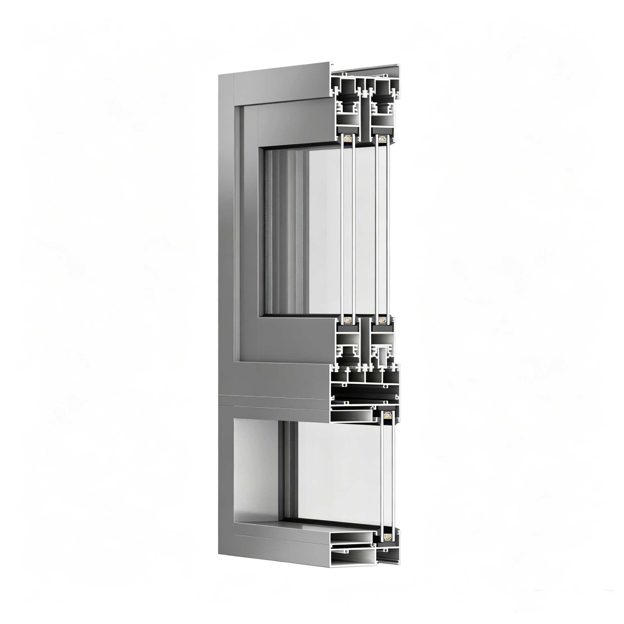 Australian Standard AS2047 Waterproof Double Glazed Aluminium Alloy Glass Horizontal Sliding Windows with Independent Drainage