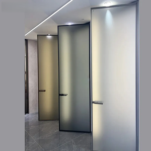 Aluminum Bathroom Door With Half-Glass Ventilation Grille
