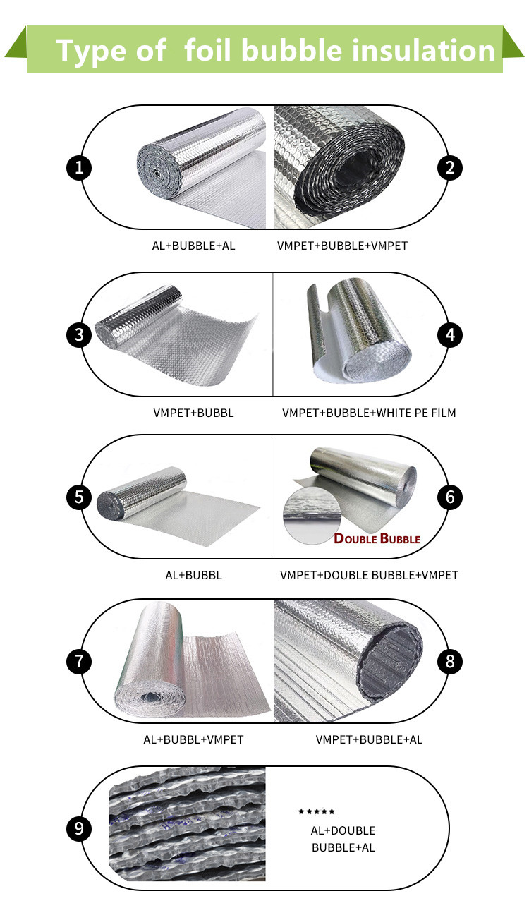 Reflective Aluminum Foil Double Layer Bubble Window Heat Insulation Wraps