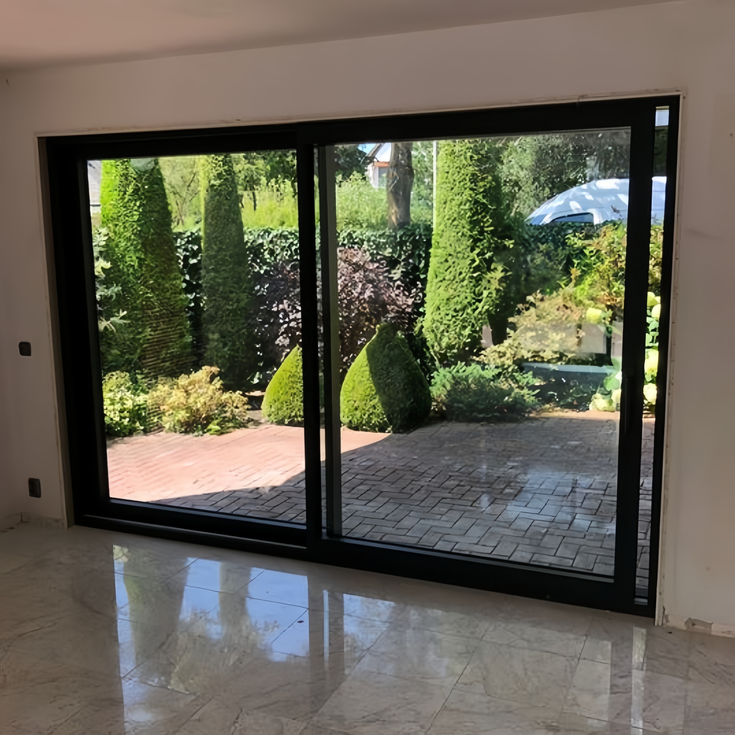 Customized Modern Hot Selling Office Kitchen Sliding Doors Rollers 2 Panels Aluminum Frame Double Tempered Insulated Glass Door