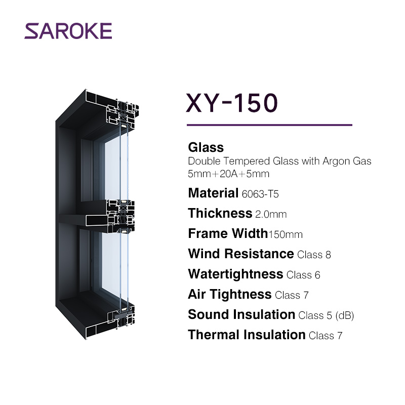 Electric Powered Thermal Break Black Terrace Large Tempered Glass Double Glazed Aluminum Awning windows With Screen